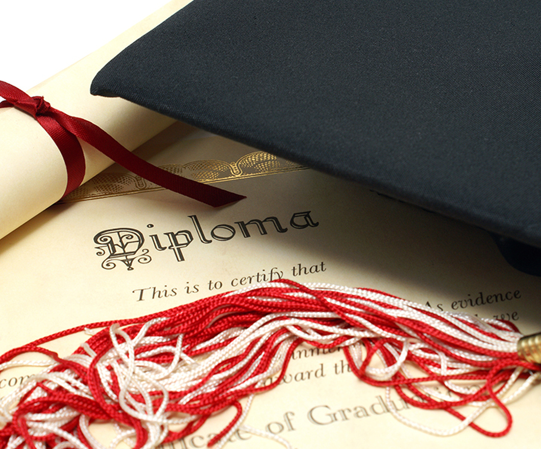 A Diploma and graduate cap tassel
