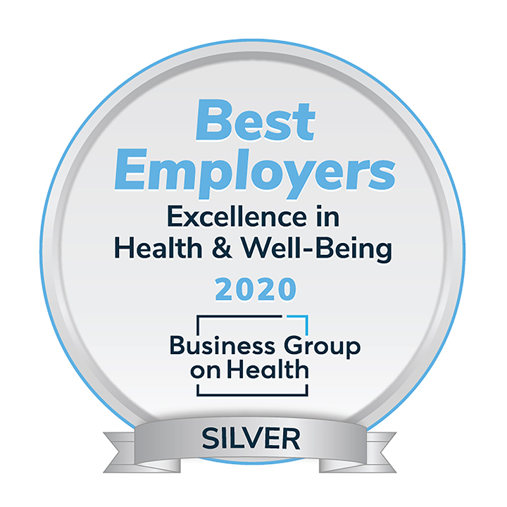 Best Employers: Excellence in Health & Well-being award for 2020 Business Group on Health, silver