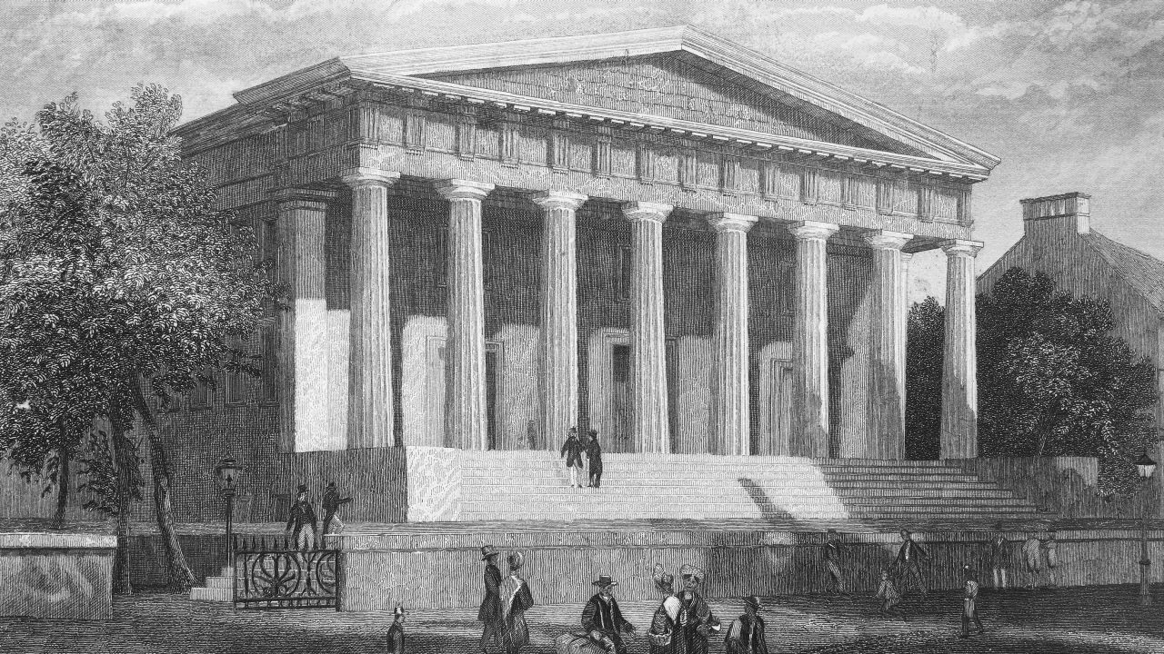 PHILADELPHIA. The Second Bank of the United States, later called the Old Custom House, located on lower Chestnut Street, Philadelphia, Pennsylvania