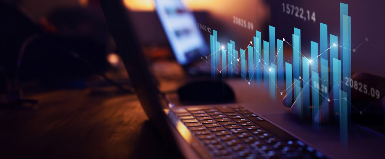 growth in business and finance, growing graphs and charts with statistics and digits