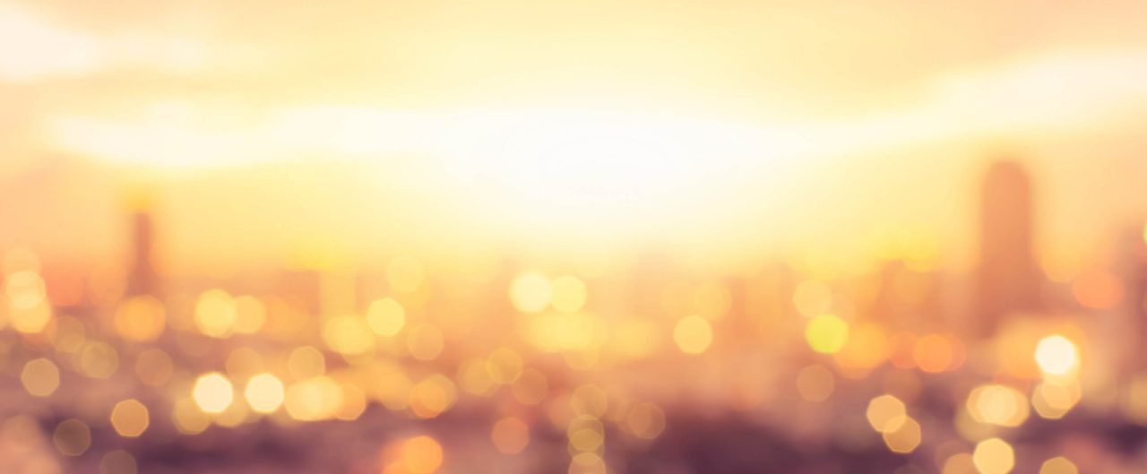 Sunset over a cityscape