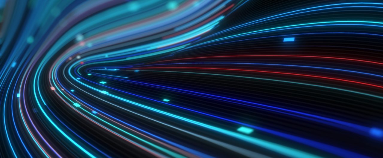 Abstract technology background, big data digital  line wave business concept
