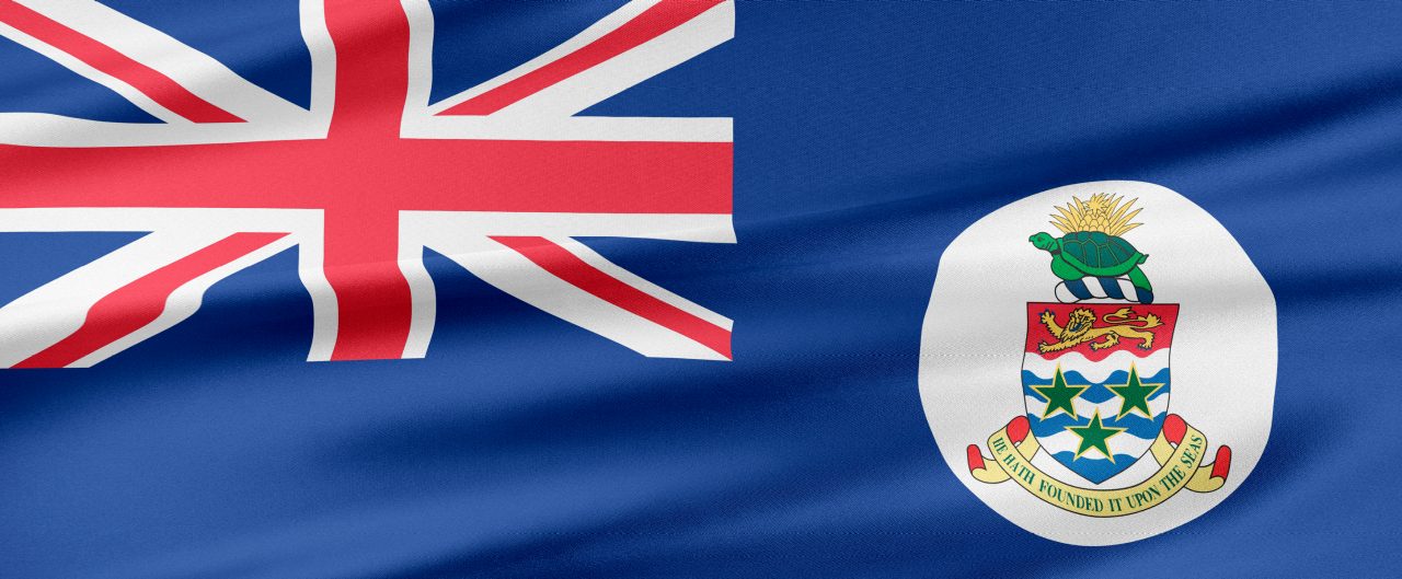 The Cayman Islands Flag. Flag with a beautiful glossy silk texture