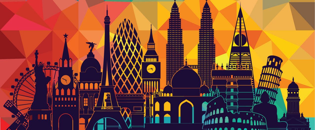 Colorful cartoon city 