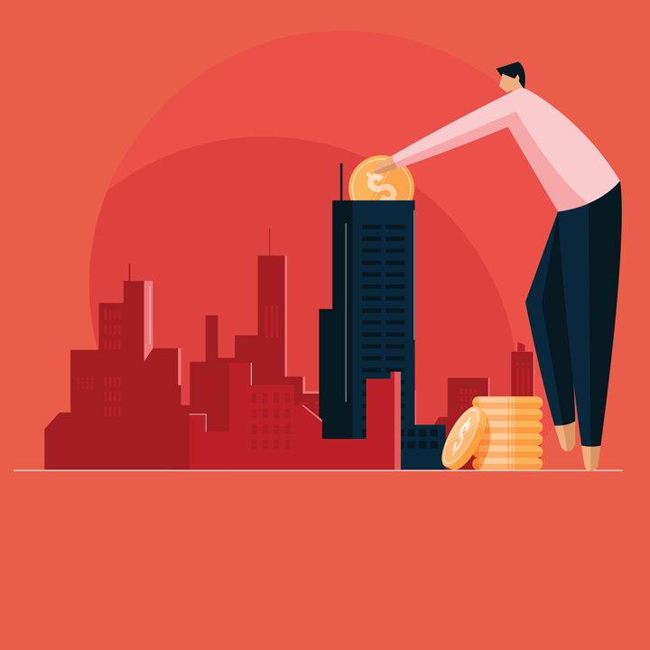 Person Investing money on Real Estate property, Investment Opportunity with Clear Vision
