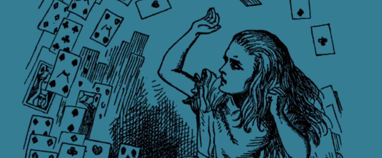 Alice in Wonderland with deck of cards