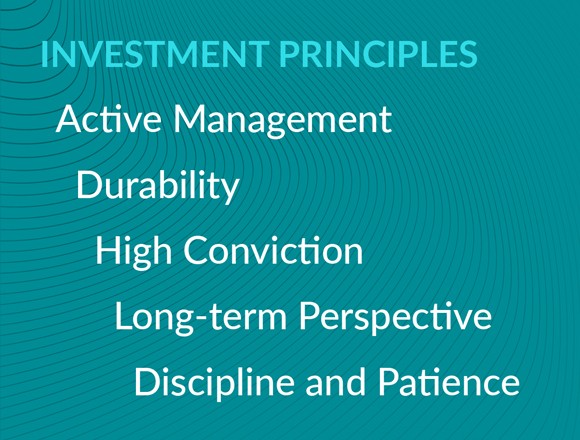 Investment Principles: active management, durability, high conviction, long-term perspective, discipline and patience
