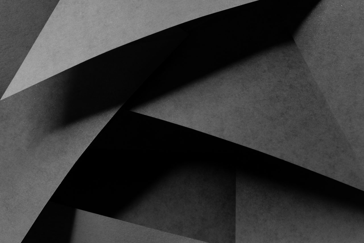 Geometric shapes made of gray paper