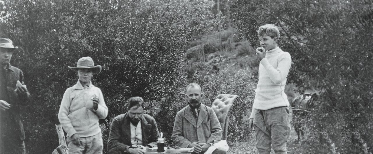 E. H. Harriman camping with sons Averell and Roland
