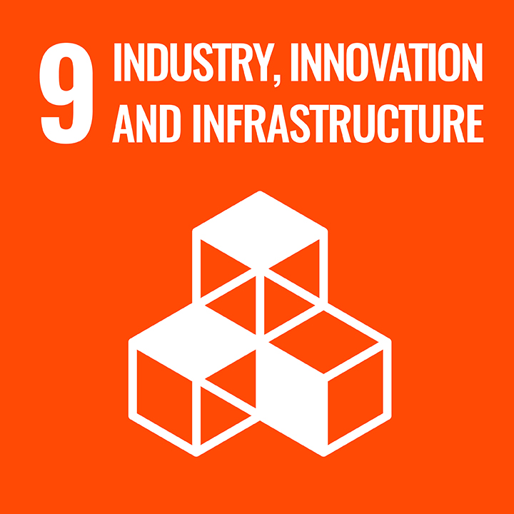 Stacked cubed below the words "9 - Industry, Innovation, and Infrastructure"