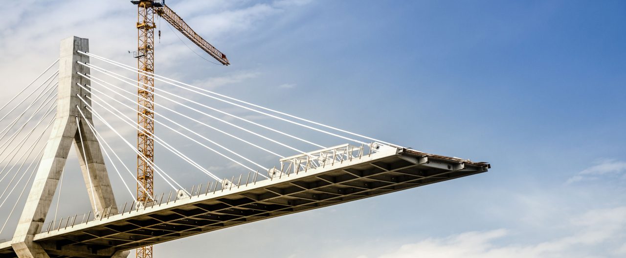 Poyabbrücke im Bau, Freiburg, Schweiz