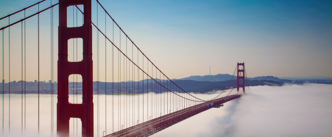 Golden Gate Bridge, San Francisco, in the clouds