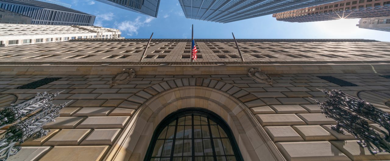 Upward view of the Federal Reserve building