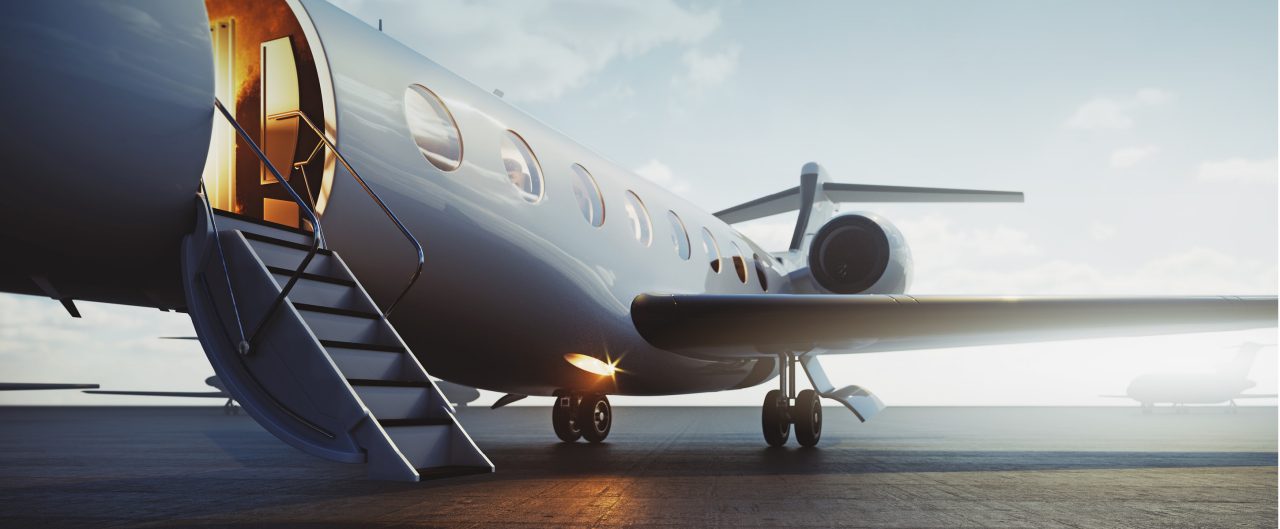 Private plane on tarmac.