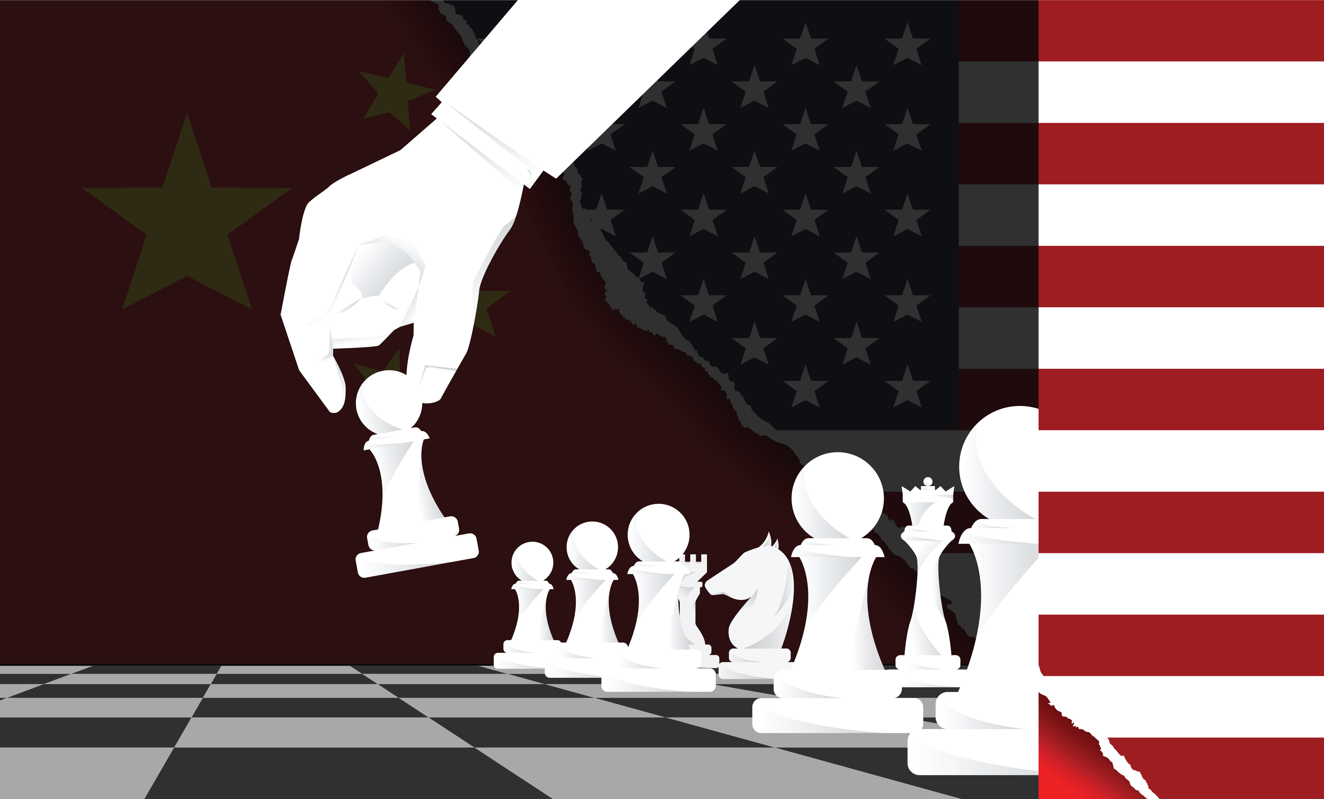 Hand playing chess