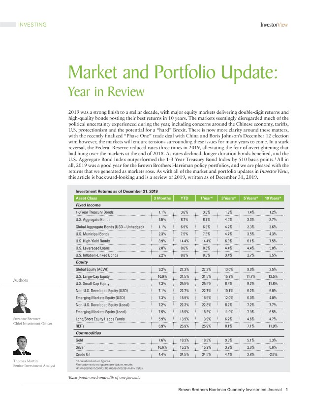 Market and Portfolio Update