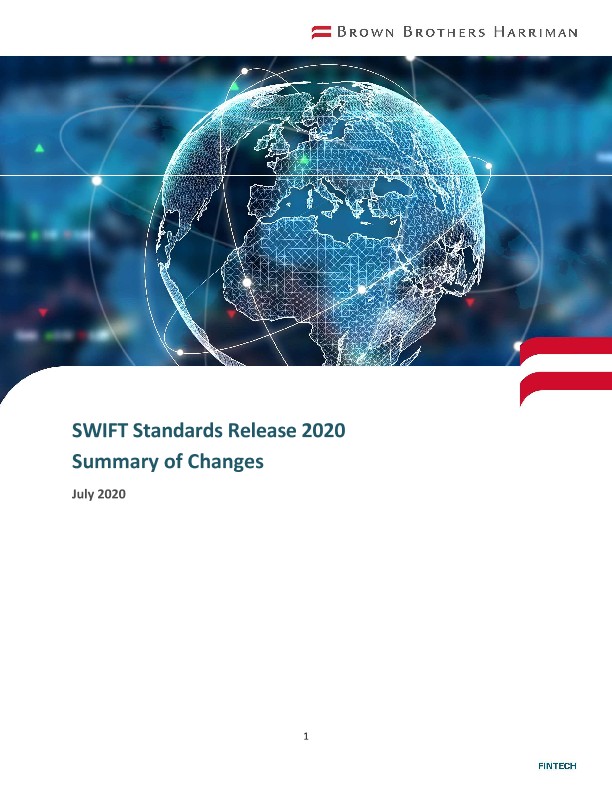 Infomediary SWIFT Standards Release 2020