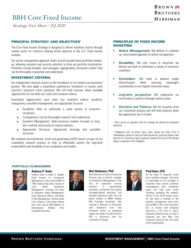 BBH Core Fixed Income Strategy Fact Sheet - Q3 2020_new website.docx