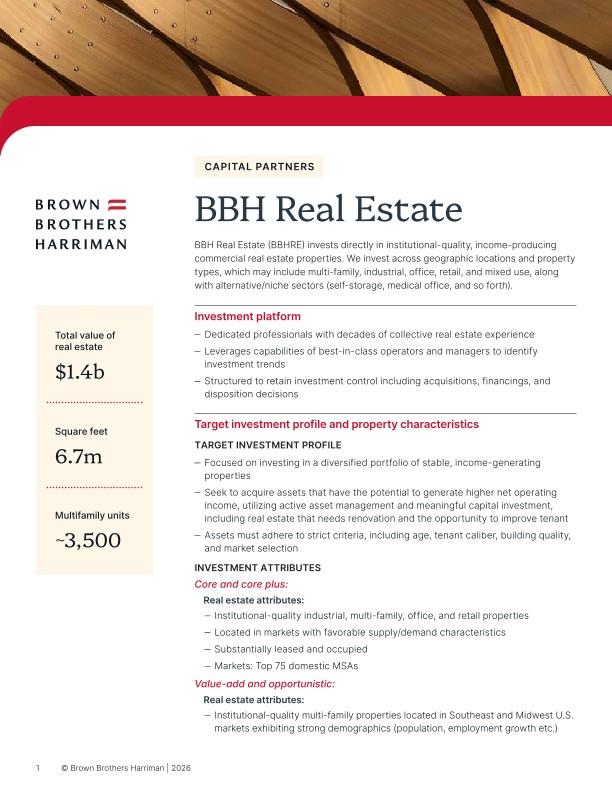 BBH Real Estate Tear Sheet 2026