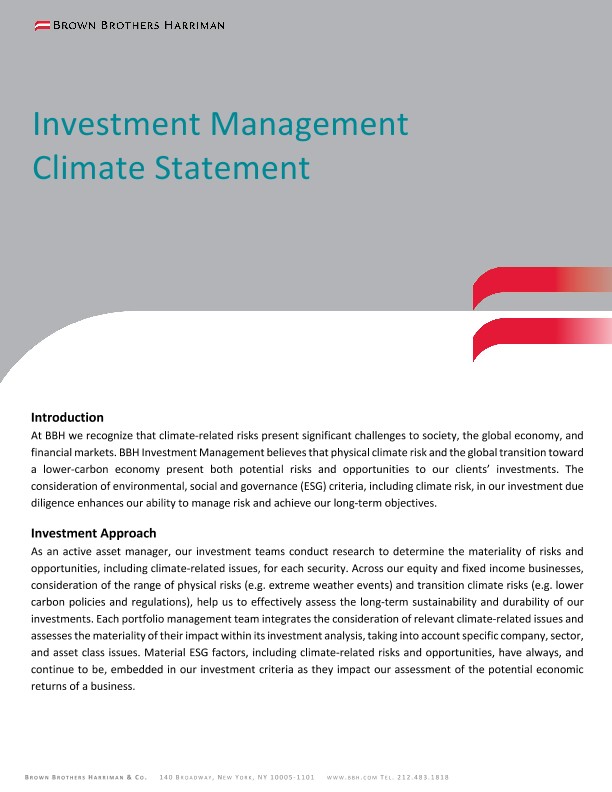 IM Climate Statement - August 2022