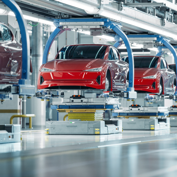 EV Production Line on Advanced Automated Smart Factory. 