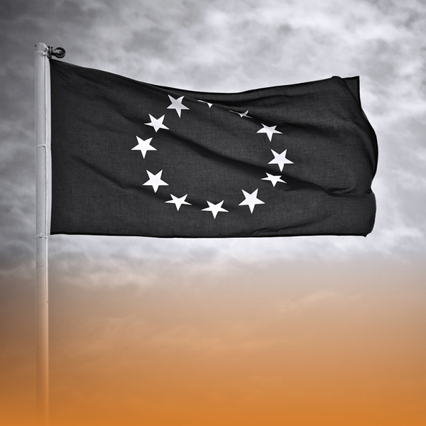 European Flag in black and white