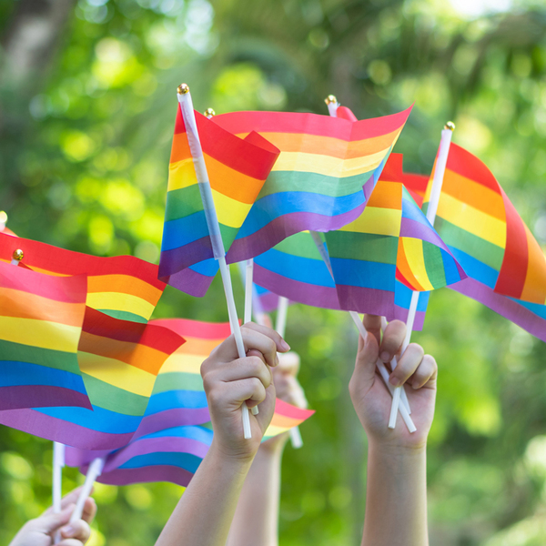 LGBT pride with rainbow flag for lesbian, gay, bisexual, and transgender people human rights social equality movements