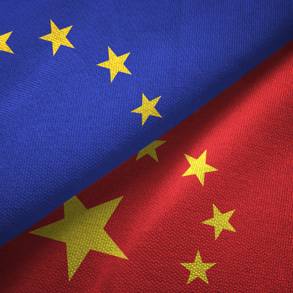 EU and China flags side by side