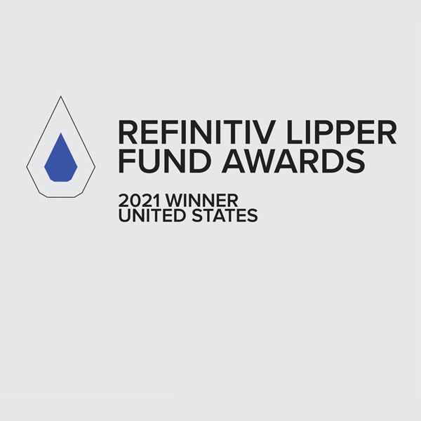Lipper logo and Refinitive Lipper Fund Awards 2021 Winner United States 