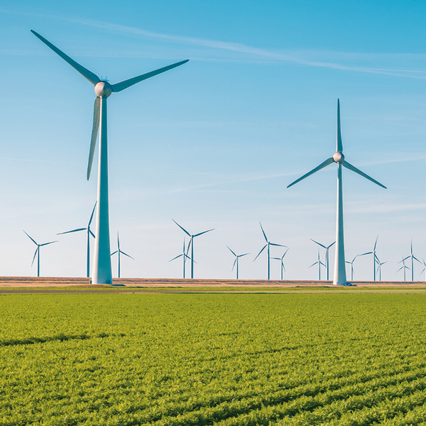 Drone view at windpark westermeerdijk a windmill farm in the lake IJsselmeer the biggest in the Netherlands