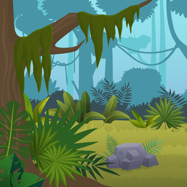 illustrated jungle background