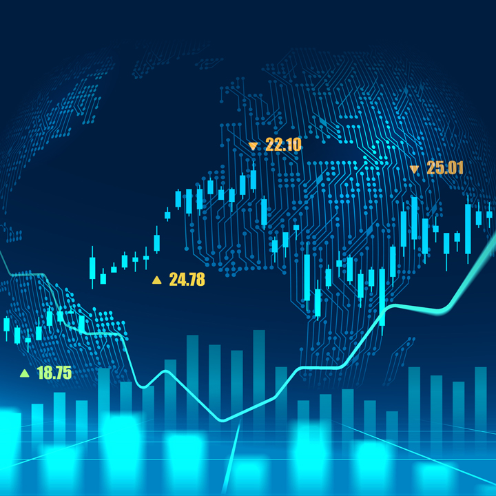 Stock market or forex trading graph in graphic concept 