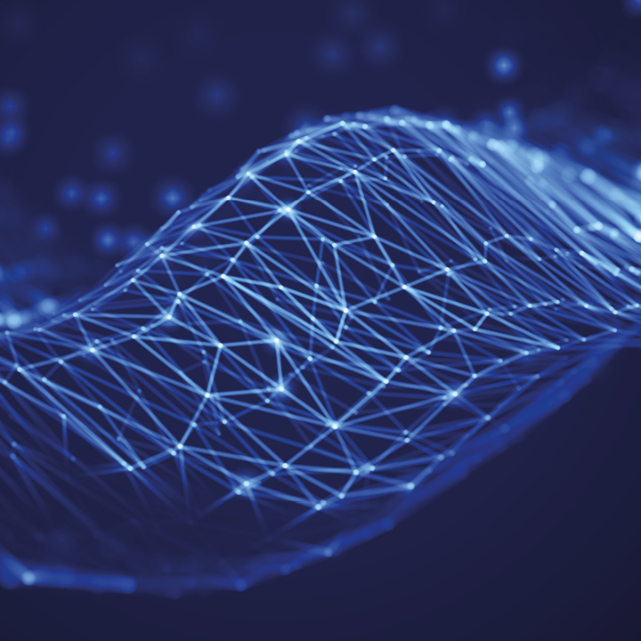 Big data abstract visualization: waves on surface of the sea of information