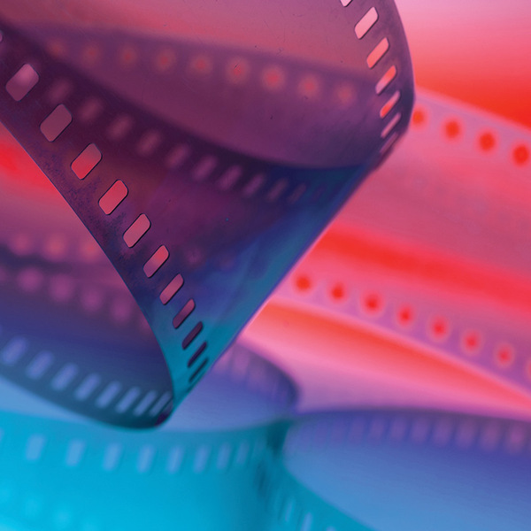 Blue and red movie film