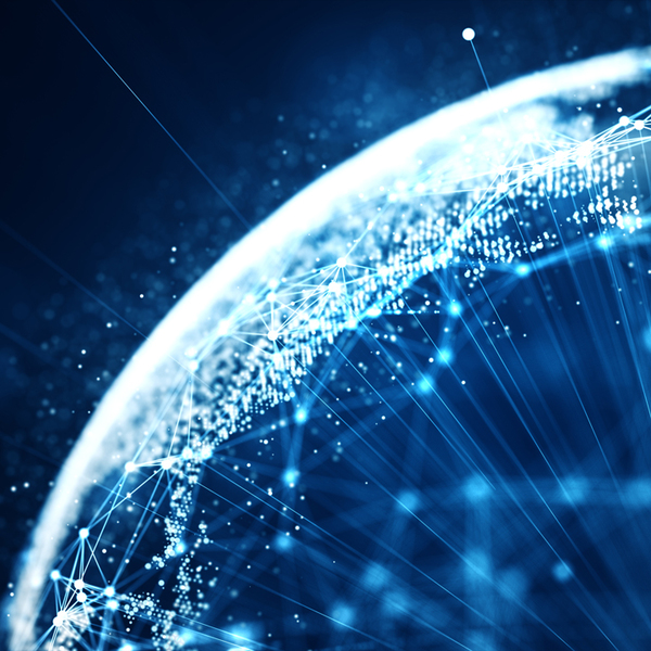 Cyber security and global communication concept. 