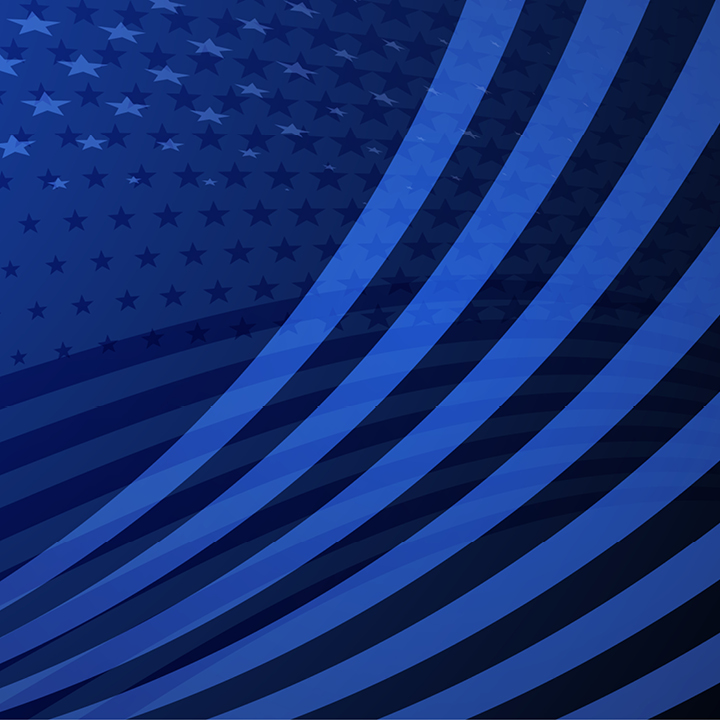 USA independence day abstract background with elements of american flag in blue colors
