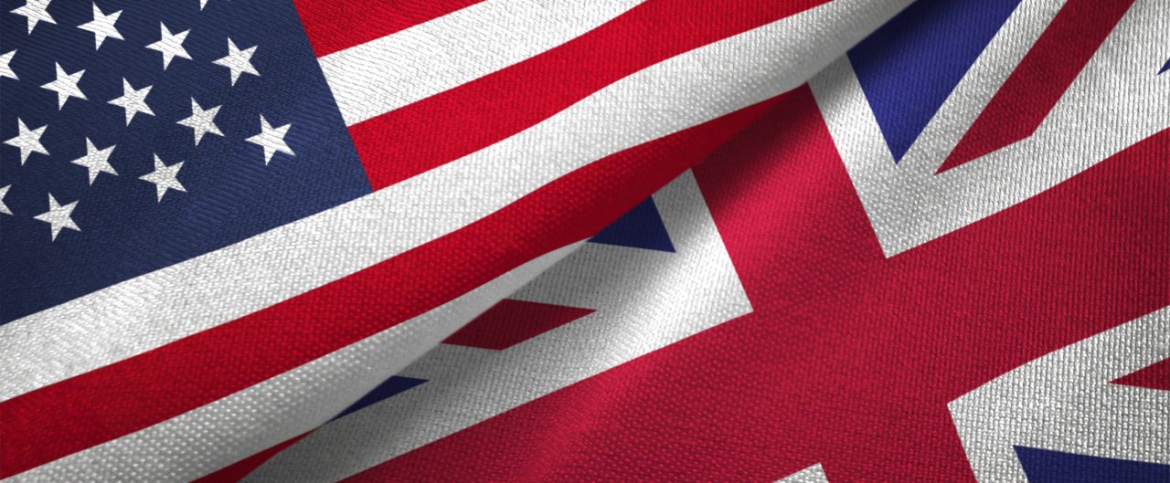 United Kingdom and United States flags overlapping