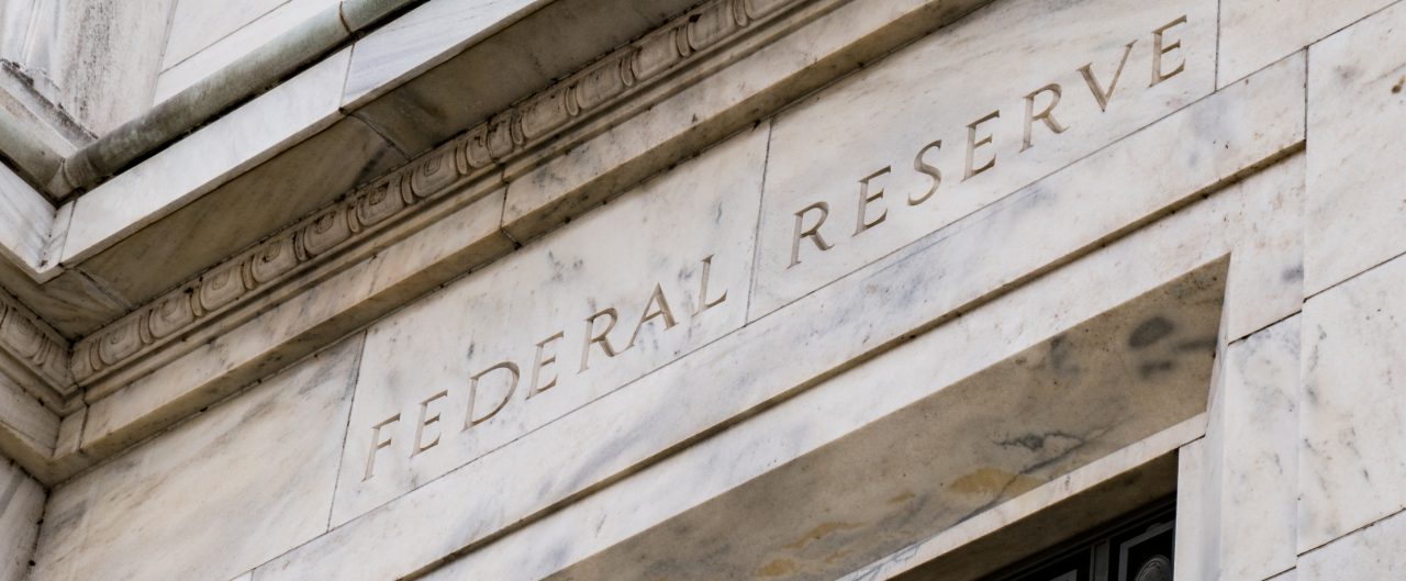 Facade on the Federal Reserve Building in Washington DC