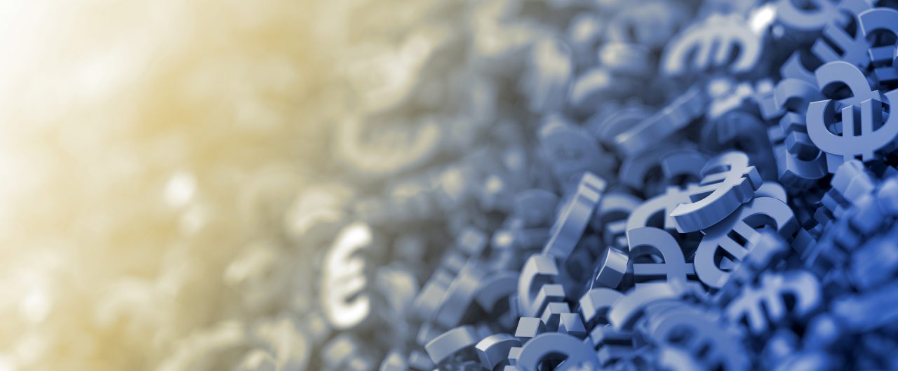 A pile of Euro symbols