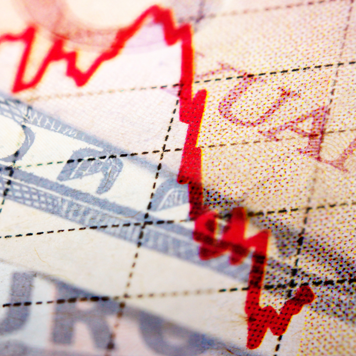 Yuan, Dollar, and Euro overlapping banknotes