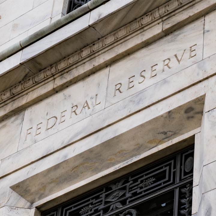 Facade on the Federal Reserve Building in Washington DC