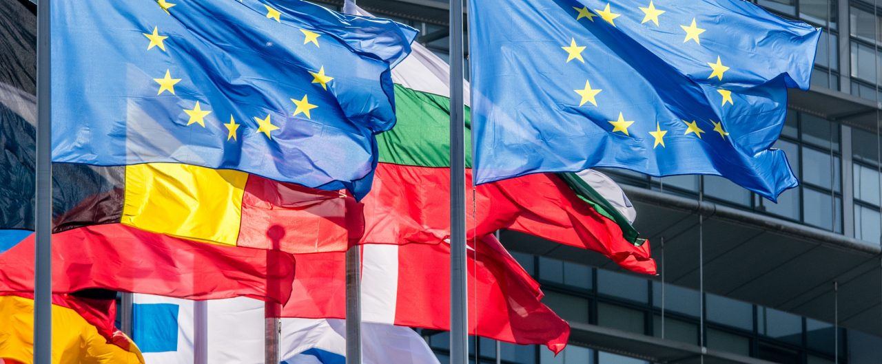 European Union Flags in Strasbourg