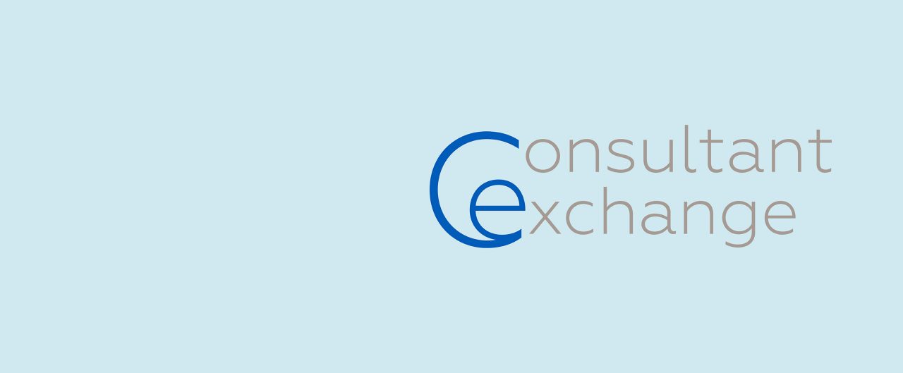 Consultant Newsletter logo on blue background