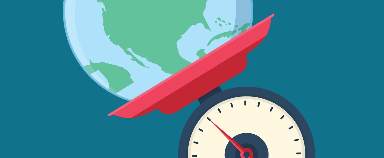 illustration of the globe on a scale
