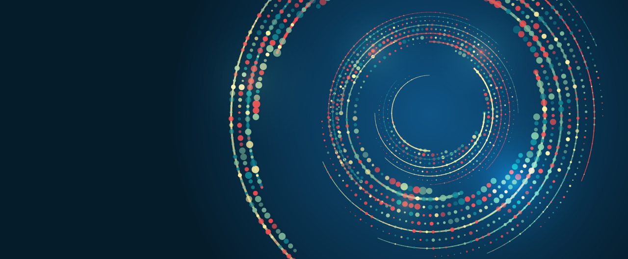 Abstract stream information with circles array and binary code