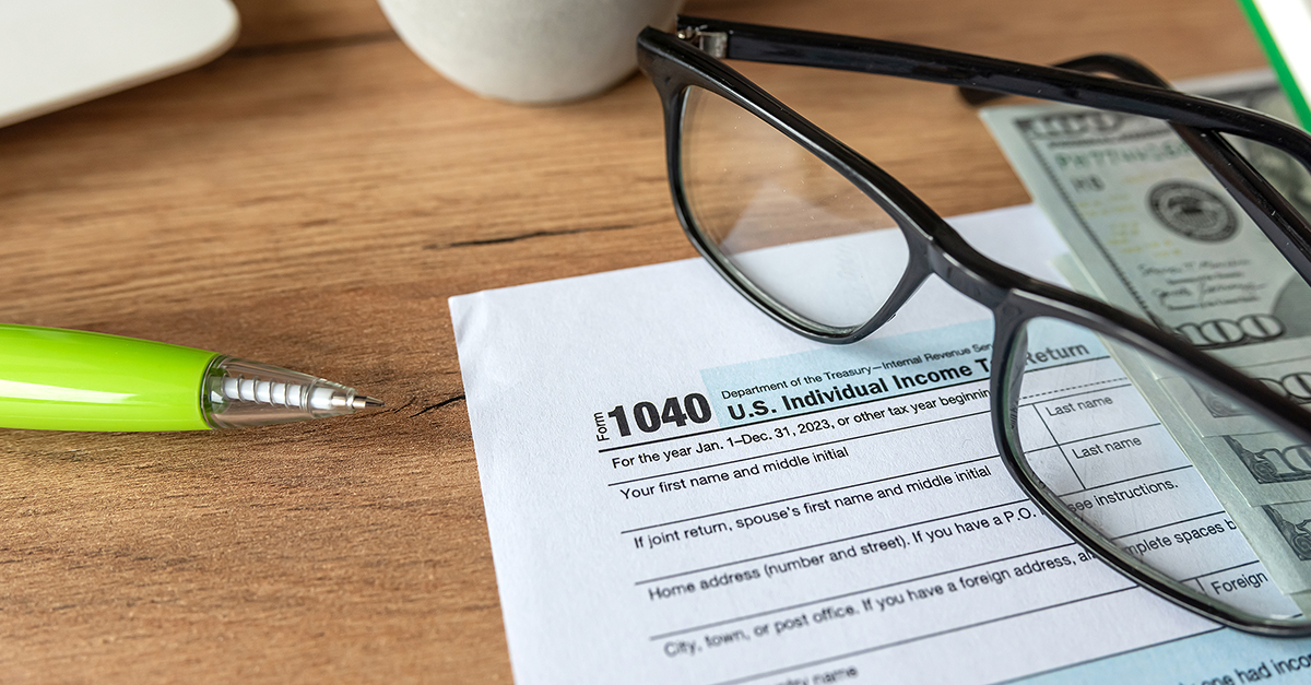 "Talking Taxes" in pink text message bubbles