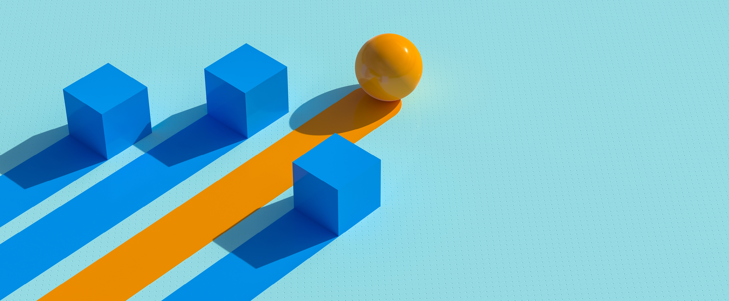 Winning Strategy In Business Concept. The Round Sphere Moves Faster Than The Squares