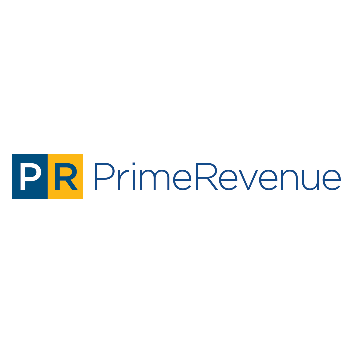 PrimeRevenue logo written in blue text with a PR icon
